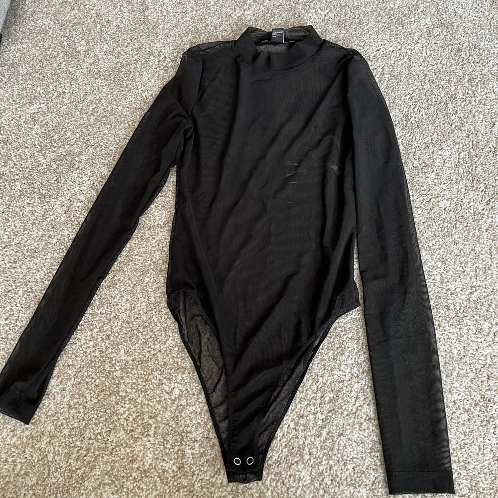 Black mesh bodysuit